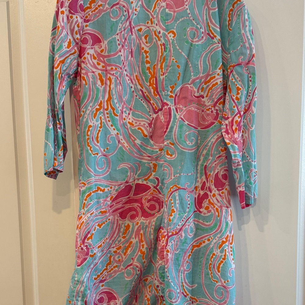 Lilly Pulitzer Turquoise Pink Orange Swirl Swim Coverup - Picture 5 of 8